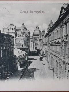 Carte postala, Bucuresti strada Stavropoleos, 1903