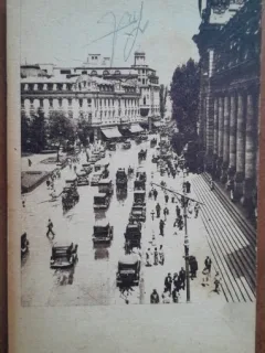 Carte postala, Bucuresti, vedere de pe Calea Victoriei, perioada interbelica