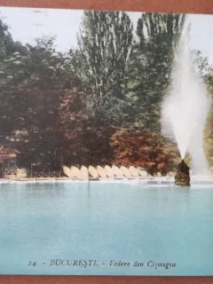 Carte postala, Bucuresti, vedere din Cismigiu, 1931