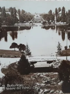 Carte postala, Bucuresti, vedere din parcul Carol, 1929