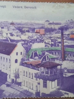 Carte postala, Bucuresti, vedere generala, perioada interbelica