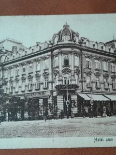 Carte postala, Bukarest, Hotel zum Deutschen Kronprinz, perioada interbelica
