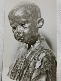 Carte postala, Bust de copil de C. Brancusi, perioada de inceput a comunismului