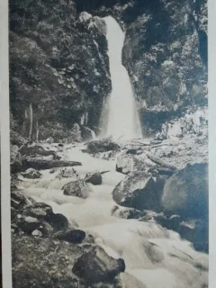 Carte postala, Busteni, cascada Urlatoarea, 1931