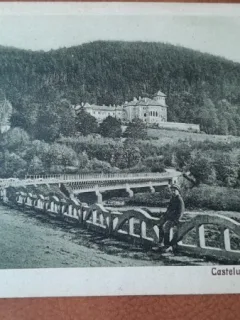 Carte postala, Busteni Castelul Cantacuzino, perioada interbelica