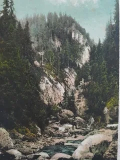 Carte postala, Busteni, Defileu Ialomitei, 1907
