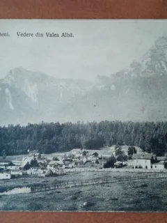 Carte postala, Busteni vedere din Valea Alba, perioada interbelica