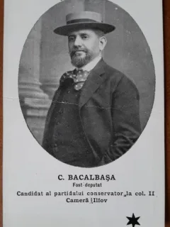 Carte postala, C. Bacalbasa, fost deputat al Partidului Conservator, perioada interbelica