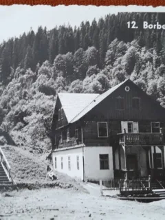 Carte postala, cabana din Borberek din Transilvania, 1941