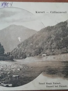 Carte postala, Calimanesti, Tunel langa Turnul, 1904
