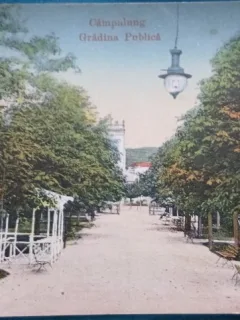 Carte postala, Campulung, Gradina Publica, perioada interbelica