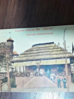 Carte postala Carciuma moldoveneasca, Expozitia Nationala 1906, circulata