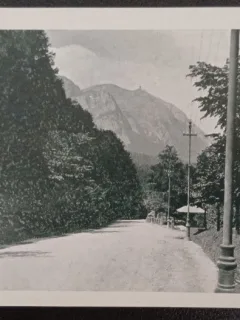Carte postala, Carpatii, vedere Caraimanul cu crucea, perioada interbelica