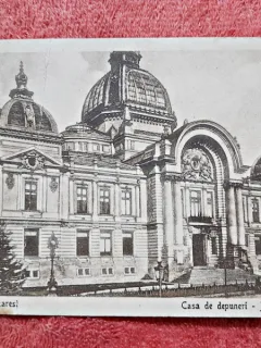 Carte postala, Casa de Depuneri, Bucuresti, inceput de secol XX