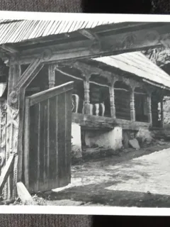 Carte postala, casa taraneasca din Romania, perioada interbelica