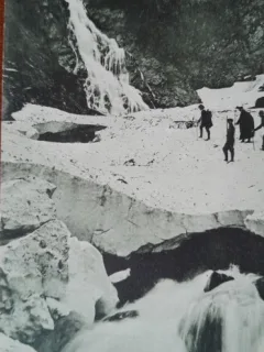 Carte postala, Cascada Bulea iarna, perioada interbelica