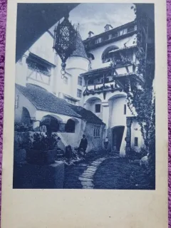 Carte postala, Castelul Bran, perioada interbelica