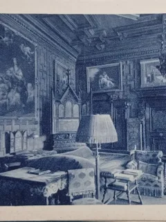 Carte Postala, Castelul Peles, Dormitorul regesc, perioada interbelica
