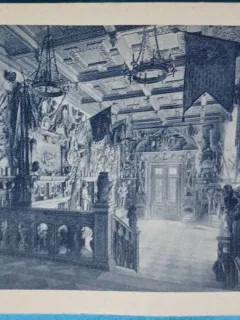 Carte Postala, Castelul Peles, Sala de arme, perioada interbelica