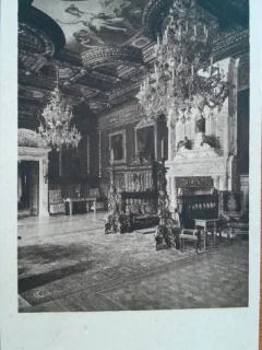 Carte postala, Castelul Peles, Sala Florentina, perioada interbelica