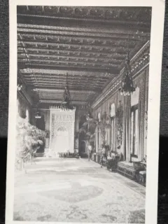 Carte postala, Castelul Peles Sinaia, Sala Mauresc, perioada interbelica