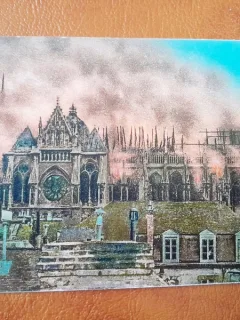 Carte postala, Catedrala din Reims Franta, 1937, circulata