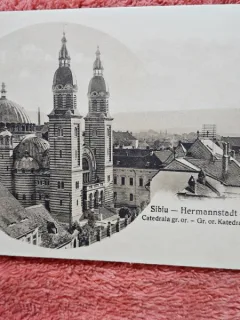 Carte postala, Catedrala din Sibiu, perioada interbelica