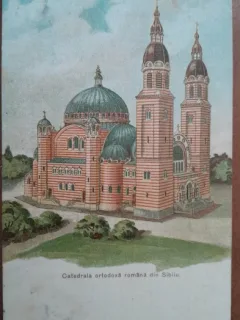 Carte postala, Catedrala ortodoxa romana din Sibiu, 1921