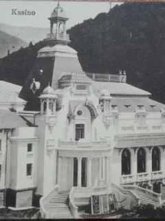 Carte postala, Cazinoul din Sinaia, perioada interbelica