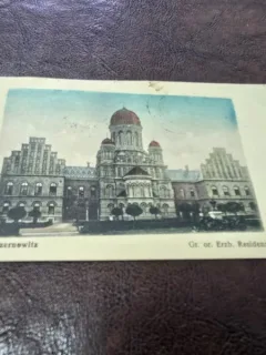 Carte postala Cernauti Palatul Elisabeta, 1921