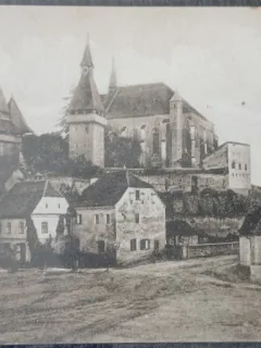 Carte postala, Cetatea Biertan, Transilvania, perioada interbelica