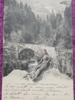 Carte Postala, Champeri-Pont des Moulins, 1911
