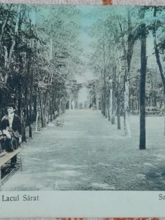 Carte postala, circulata, Braila aleea principala Lacul Sarat, 1907
