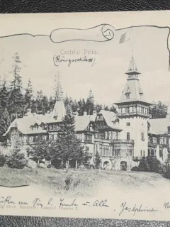 Carte postala, circulata, Castelul Peles, 1903