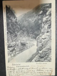 Carte postala, circulata, drumul spre Petrosani, 1906