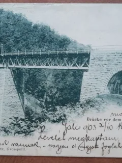 Carte postala, circulata, Galati calea ferata intre Vintu de Jos si Sibiu, 1903
