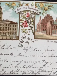 Carte postala circulata, Gruss aus Czernowitz, litografie
