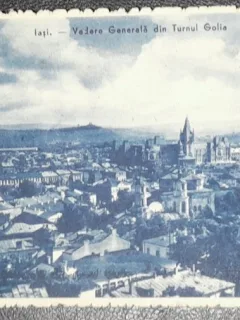 Carte postala, circulata, Iasi vedere din Turnul Golia, 1942
