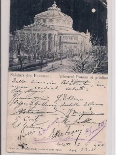 Carte postala circulata in anul 1900 Bucuresti