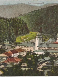 Carte postala circulata in anul 1926 Manastirea Agapia (judetul Neamt)