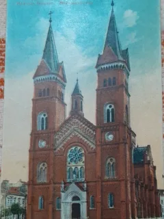 Carte postala, circulata, Timisoara, Millenium Templom, 1908