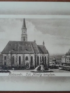 Carte postala, Cluj, Biserica Muhaly, 1922