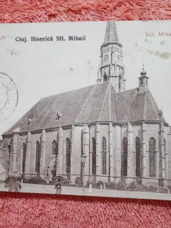 Carte postala, Cluj Biserica Sft. Mihail, 1924