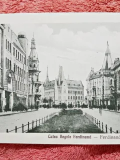 Carte postala, Cluj Calea Regelui Ferdinand, perioada interbelica