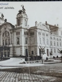 Carte postala, Cluj, Teatrul National, perioada interbelica