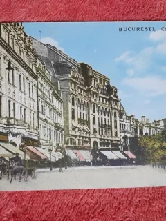 Carte postala color, Calea Victoriei Bucuresti, inceput de secol XX