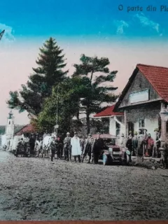 Carte postala, comuna Ileanda, o parte din piata, 1928