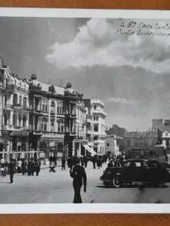 Carte postala, Constanta Piata Independentei, perioada interbelica