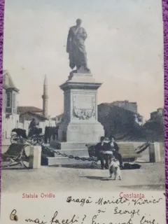 Carte postala, Constanta, Statuia lui Ovidiu, perioada interbelica