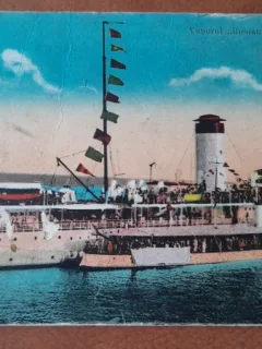 Carte postala, Constanta Vaporul Romania, perioada interbelica